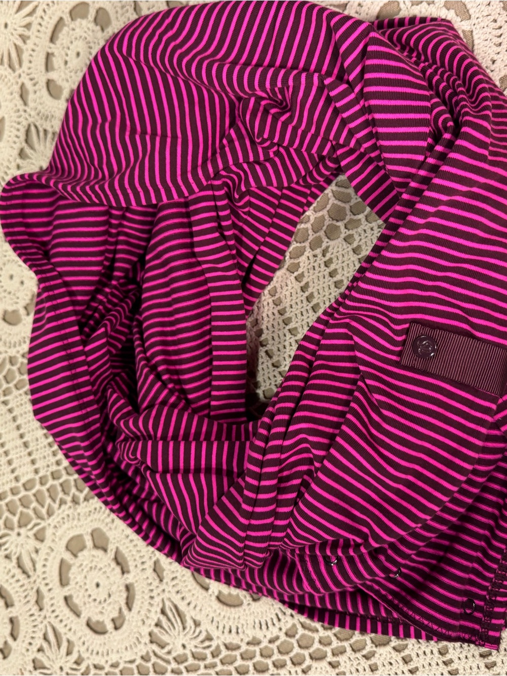 lululemon athletica Pink Striped Infinity Scarf